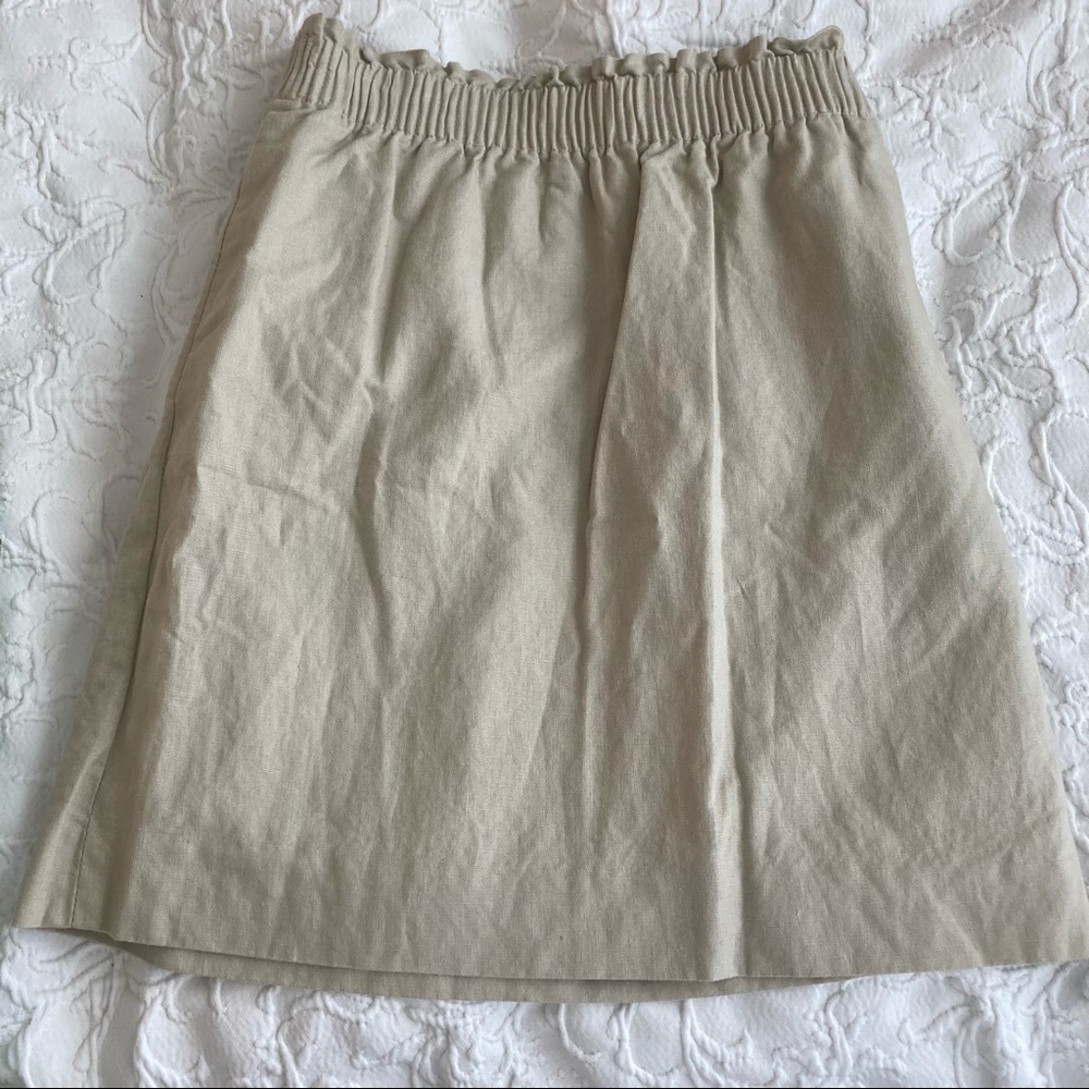 J crew Elastic Waist Linen Mini Skirt